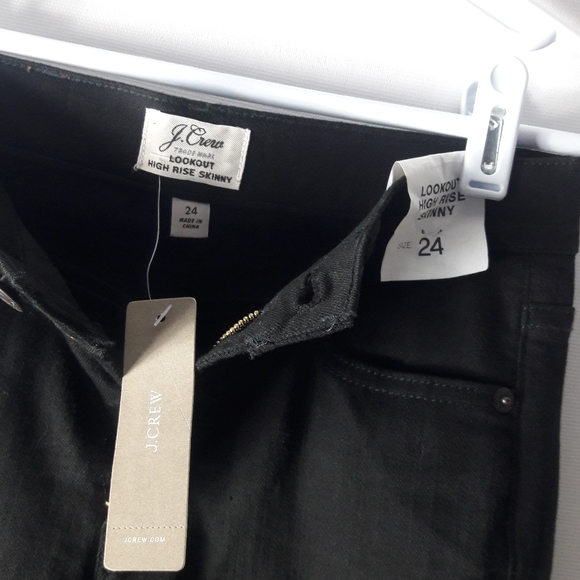 { J.Crew } High Rise Skinny Jeans. Premium Black Stretch Denim. Size 24 - Picture 4 of 8